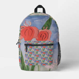 Mochila Impresa Flores En El Lago