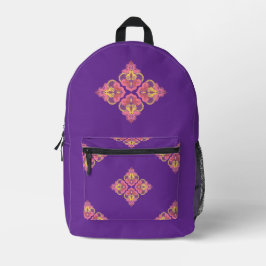 Mochila Impresa Flores en morado