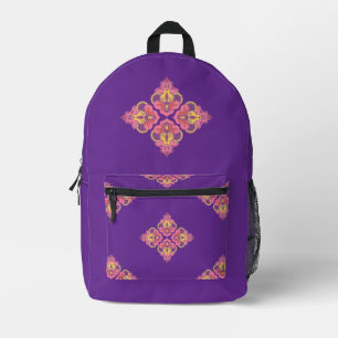 Mochila Impresa Flores en morado