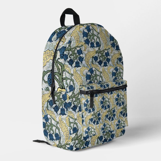 Mochila Impresa Flores Florales Azules Lily Valley Repetir (Esquina izquierda trasera)