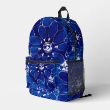 Flores Flores Florales de color Blanco Azul Abstra