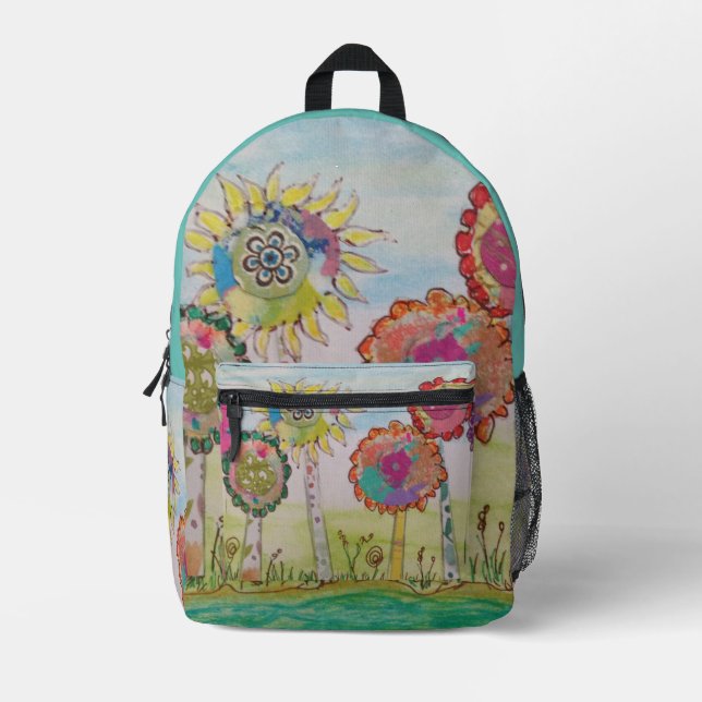 Mochila Impresa Flores grandes (Anverso)