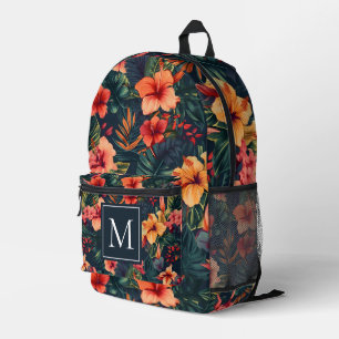 Mochila Impresa Flores Hibiscus, Patrón Floral Tropical