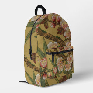 Mochila Impresa Flores Japonesas Asiáticas de Flor de Cerezo Vinta