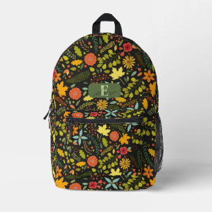 Mochila Impresa Flores Otoño Hojas Flores Silvestres Personalizada