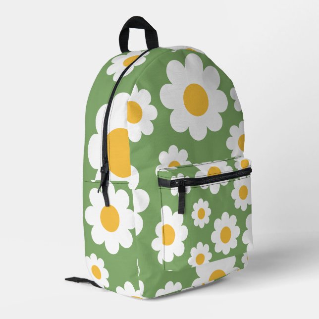 Mochila Impresa Flores Patrón Margarita (Esquina izquierda trasera)