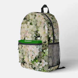 Mochila Impresa Flores personalizadas de manzano silvestre en prim