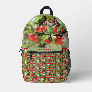 Mochila Impresa Flores Quince Flores Rojas Personalizadas