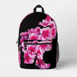 Mochila Impresa Flores rosa brillantes