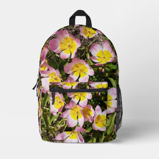 Mochila Impresa Flores rosas y amarillas (Anverso)