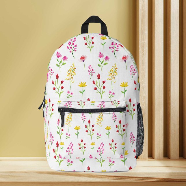 Mochila Impresa Flores silvestres Floral acuarela Patrón de flores (Subido por el creador)