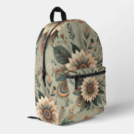 Mochila Impresa Flores sobre salvia