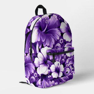 Mochila Impresa Flores tropicales hawaianas Patrón de Hibiscus púr