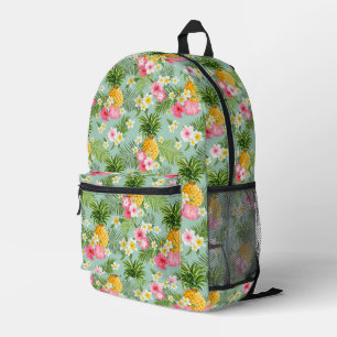 Mochila Impresa Flores y piñas tropicales