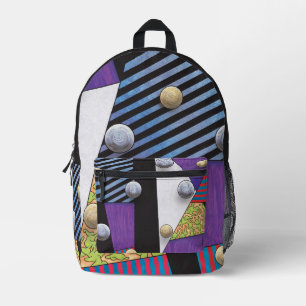 Mochila Impresa Flotadores - Arte Surrealista abstracto de vaporwa