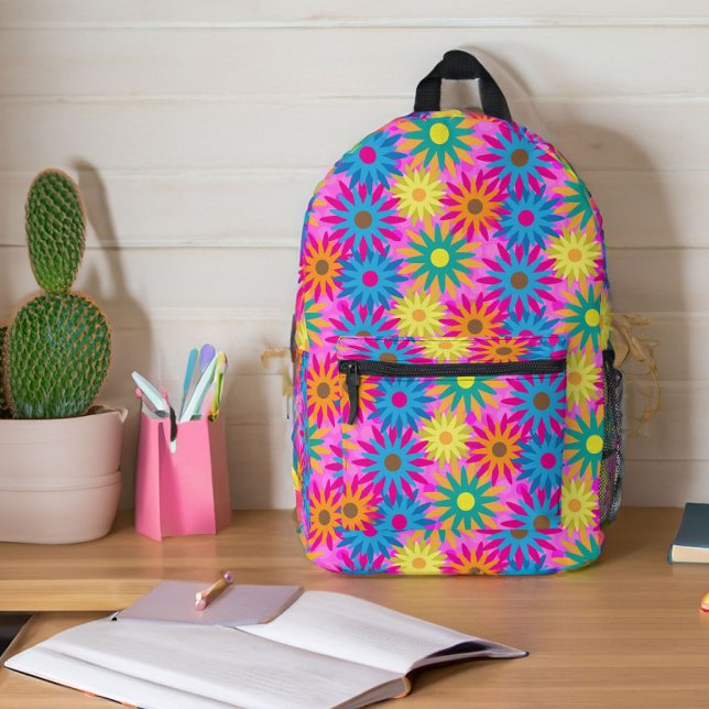 Mochila Impresa Flower Power Happy Hippie Boho (Subido por el creador)