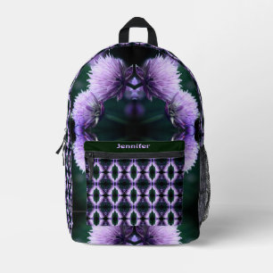 Mochila Impresa Flowing Purple Allium Resumen personalizado