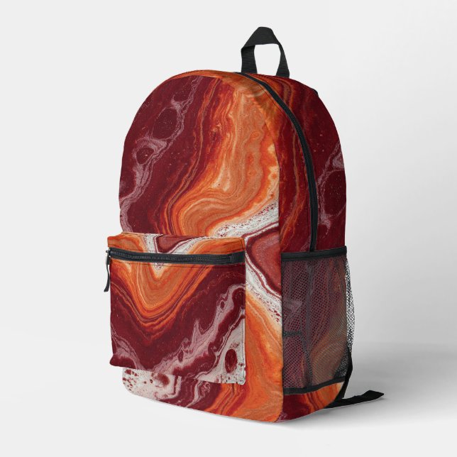 Mochila Impresa fluido naranja y burgundy (Esquina derecha trasera )