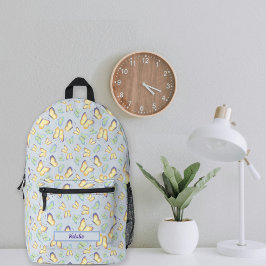 Mochila Impresa Flúteos de mariposa azul personalizado
