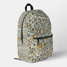 Folk Art Deer Sparrow Goat Nordic Forest Backpack