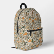 Folk Art Scandinavian Rabbit Owl Forest Backpack