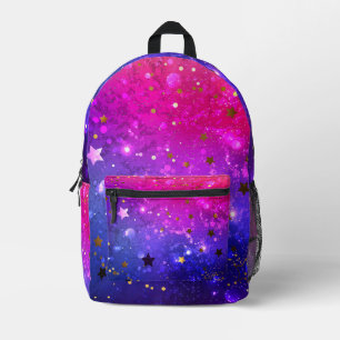 Mochila Impresa Fondo azul rosa brillante