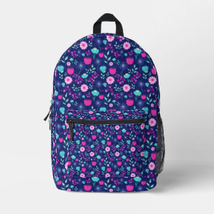 Mochila Impresa Fondo con patrón floral lindo