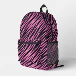 Mochila Impresa Fondo de banda de cebra rosa