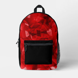 Mochila Impresa Fondo de cristal geométrico abstracto rojo