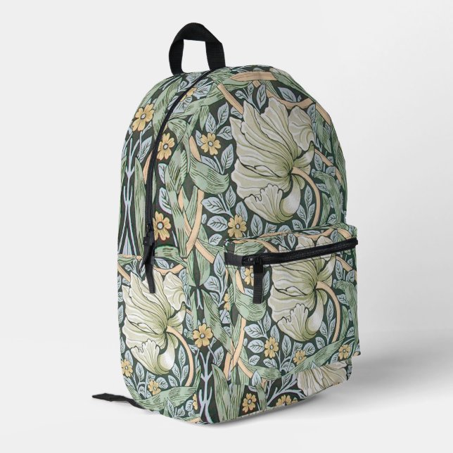 Mochila Impresa Fondo de escritorio floral William Morris Pimperne (Esquina izquierda trasera)
