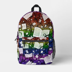 Mochila Impresa Fondo de los libros arcoiris