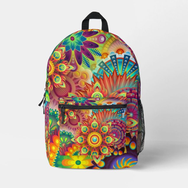 Mochila Impresa Fondo floral (Anverso)