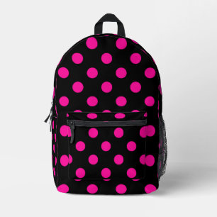 Mochila Impresa Fondo negro con lunares rosas