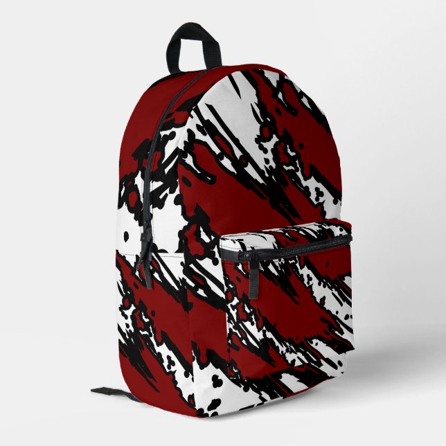 Mochila Impresa For Trend Lovers – Deep Red Abstract Backpack (Esquina izquierda trasera)