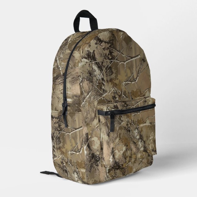 Mochila Impresa Forest Camo with Dry Leaves Pattern (Esquina izquierda trasera)