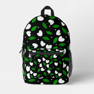 Mochila Impresa forma de corazón negro cerries valentines