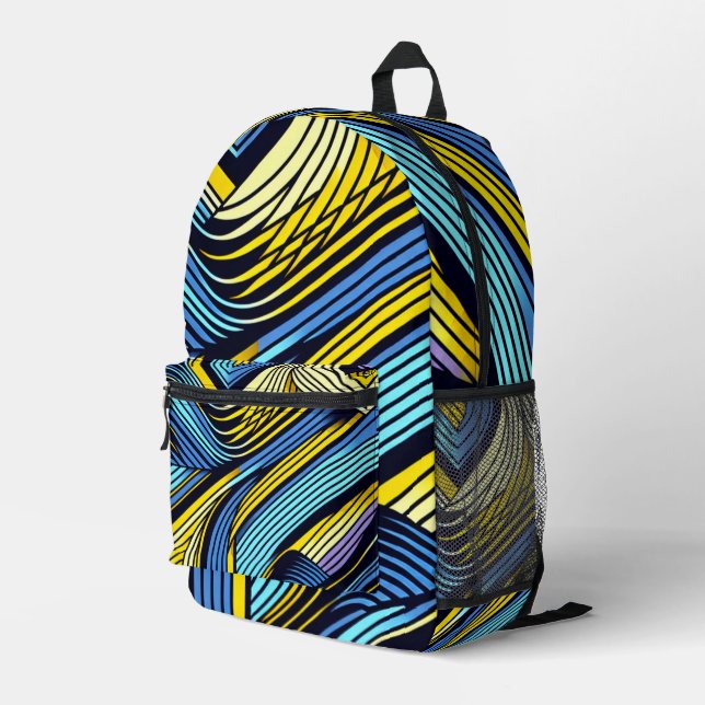 Mochila Impresa Forma de onda abstracta (Esquina derecha trasera )