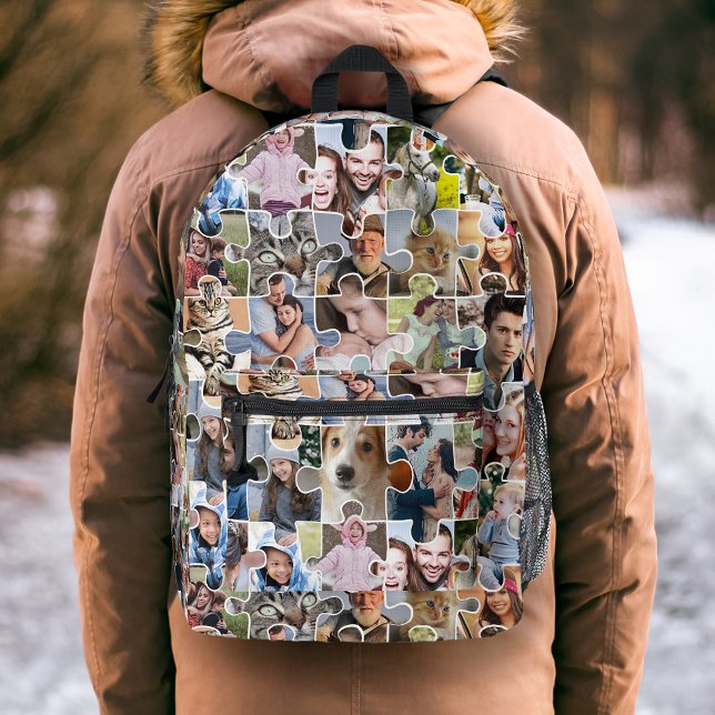 Mochila Impresa Forma de rompecabezas del Personalizado del Collag (Subido por el creador)