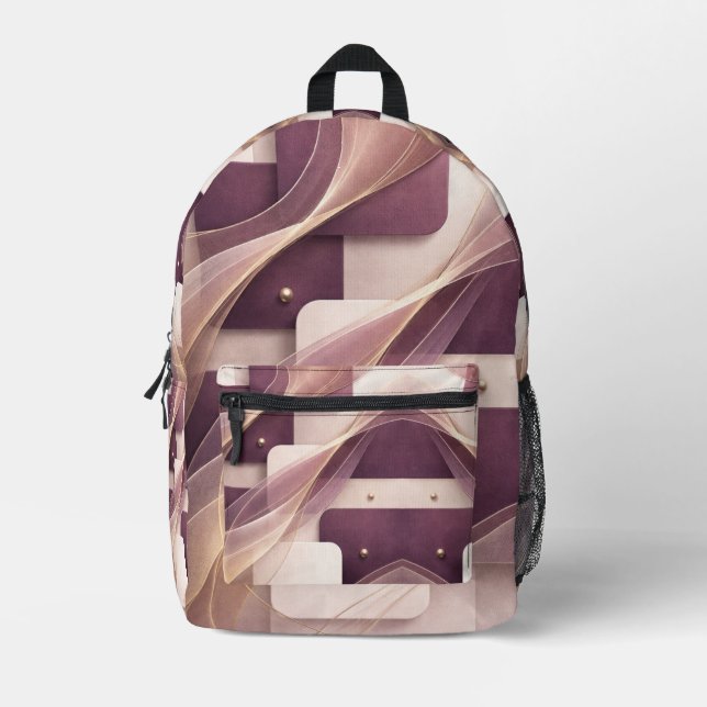 Mochila Impresa Formas cuadradas arte de IA  (Anverso)
