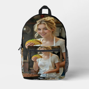 Mochila Impresa Foto de comer tacos personalizar