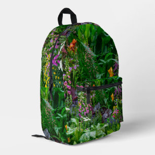 Mochila Impresa Foto de flores de verano de jardín de cottage ingl