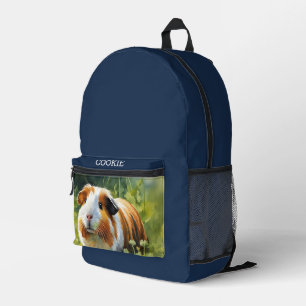 Mochila Impresa Foto de Mascota Personalizada Azul Marino