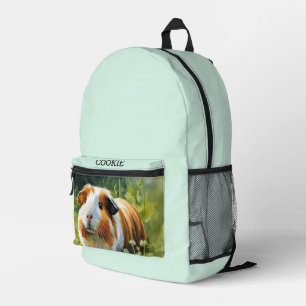 Mochila Impresa Foto de mascota personalizada en aqua pálido