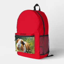 Mochila Impresa Foto de tu mascota roja