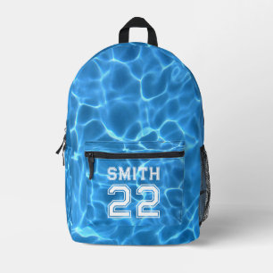 Mochila Impresa Foto deportiva de piscina azul