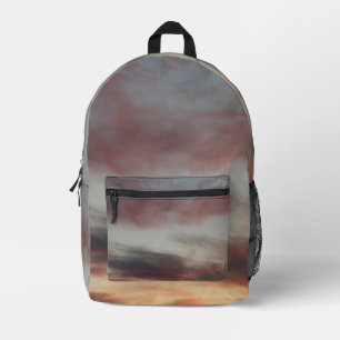 Mochila Impresa Foto en cielo azul y rosa con polvo
