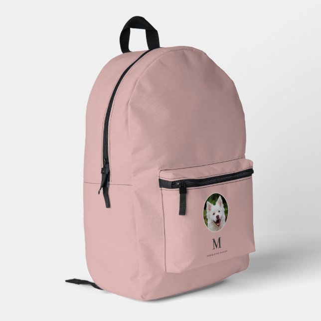 Mochila Impresa Foto Mascota rosa de Rubor personalizada (Esquina izquierda trasera)
