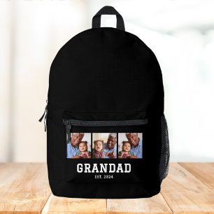 Mochila Impresa Foto Negra Negrita 3 Establecida por el Abuelo