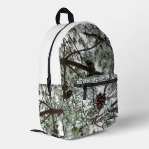 Mochila Impresa Fotografía de la naturaleza del invierno de Snowy 