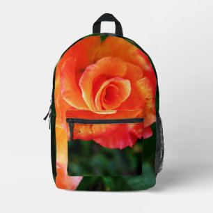 Mochila Impresa Fotografía de rosa naranja vibrante